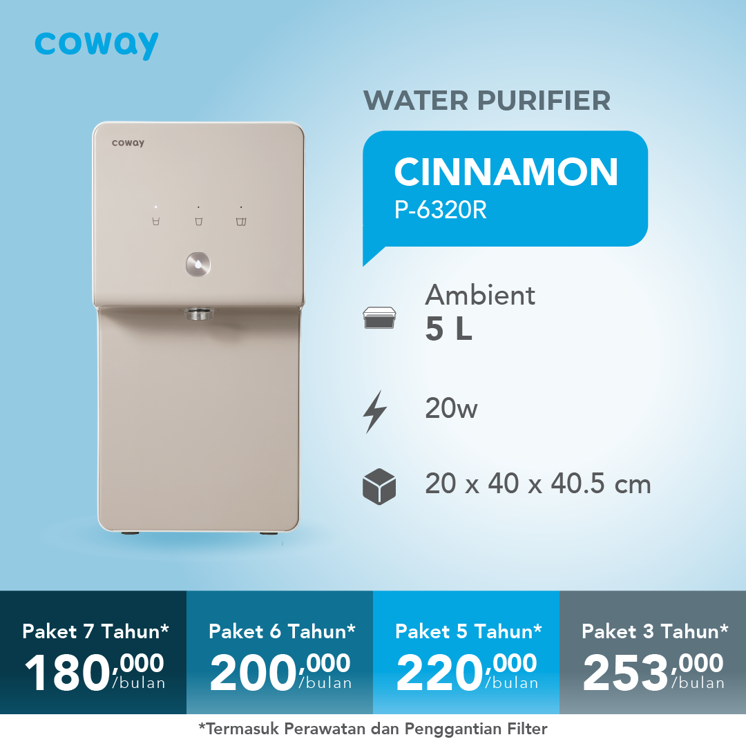 Coway Cinnamon – Water Purifier Elegan untuk Rumah Modern